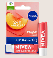 NIVEA Lip Balm, Peach Fruity Shine 4.8g