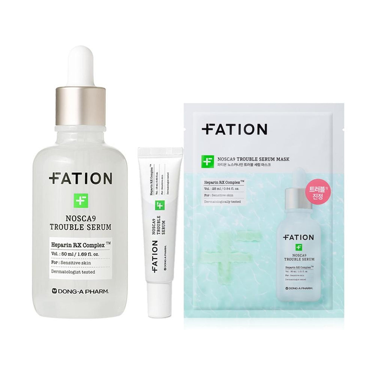 FATION Nosca9 Trouble Serum 50ml Set (+15ml+Mask Sheet 1ea)