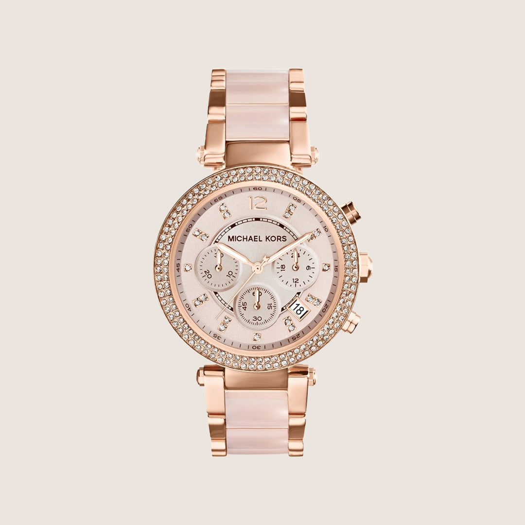 Michael Kors Women's Parker Chronograph Pink Dial Watch MK5896