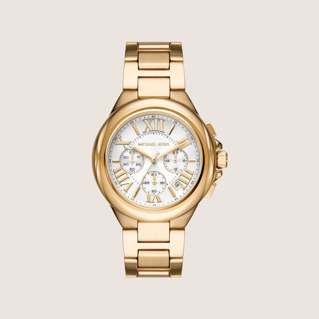 Michael Kors Women's Camille Chronograph White Dial Watch MK7270