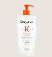 Kérastase Nutritive Bain Satin Riche Shampoo Refillable Bottle with Niacinamide For Very Dry Hair Cleansing Formula 500ml