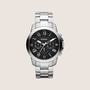 Fossil Mens Grant Black Steel Chronograph Watch FS4736