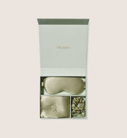 Silk Addict 100% Mulberry Silk Olive Green Beauty Gift Set For Her