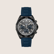 BOSS Men's Energy Chronograph Gunmetal Dial Blue Strap Watch 1513972