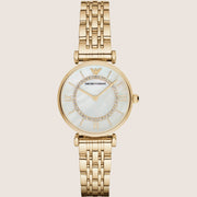 Emporio Armani Gianni T-Bar Gold PVD Diamond-Set Ladies Watch AR1907