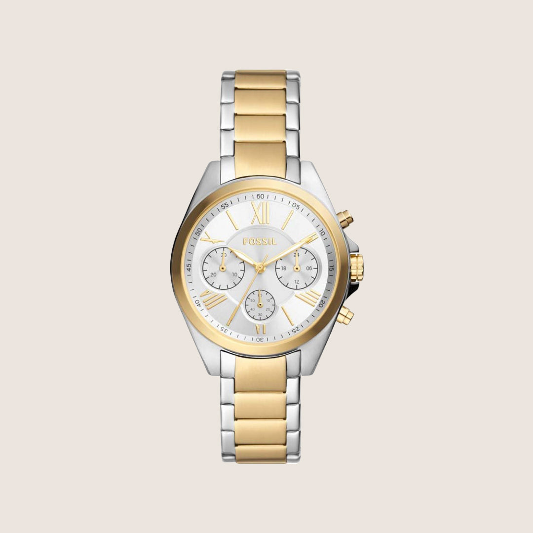 Fossil Women's Modern Courier Two-Tone Chronograph Bracelet Analogue Watch BQ3849