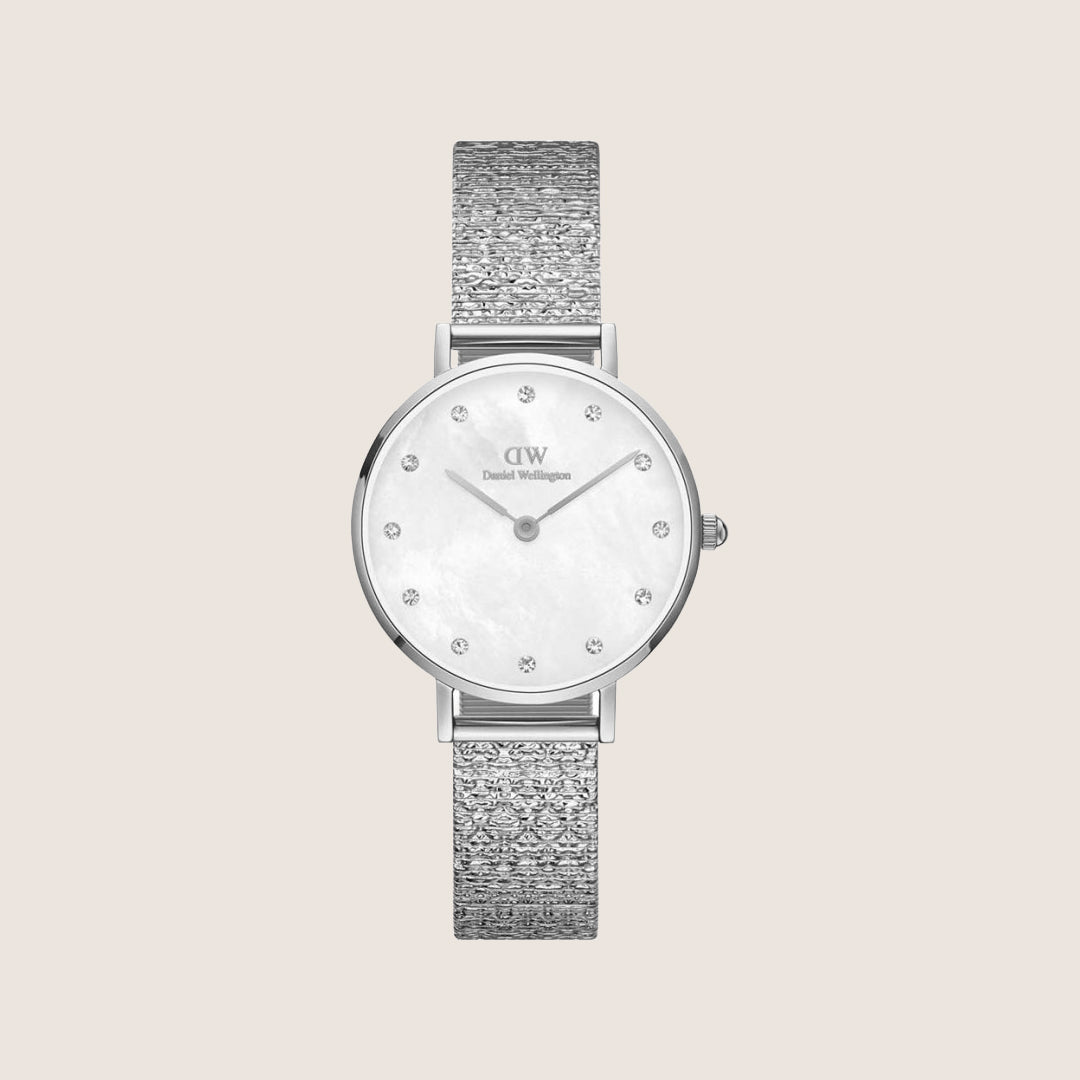 Daniel Wellington Women's Petite Lumine Silver Crystal Mother-of-Pearl Dial Watch DW00100592