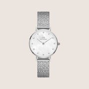 Daniel Wellington Women's Petite Lumine Silver Crystal Mother-of-Pearl Dial Watch DW00100592