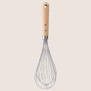 IKEA VARDAGEN Balloon whisk, stainless steel/beech, 30 cm, Solid beech, Oil