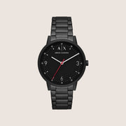 Armani Exchange Men's Dress Watch Black Dial Black Steel Bracelet AX2738