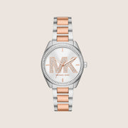 Michael Kors Women's Janelle Clear Stone-Set Silver Dial Watch MK7383