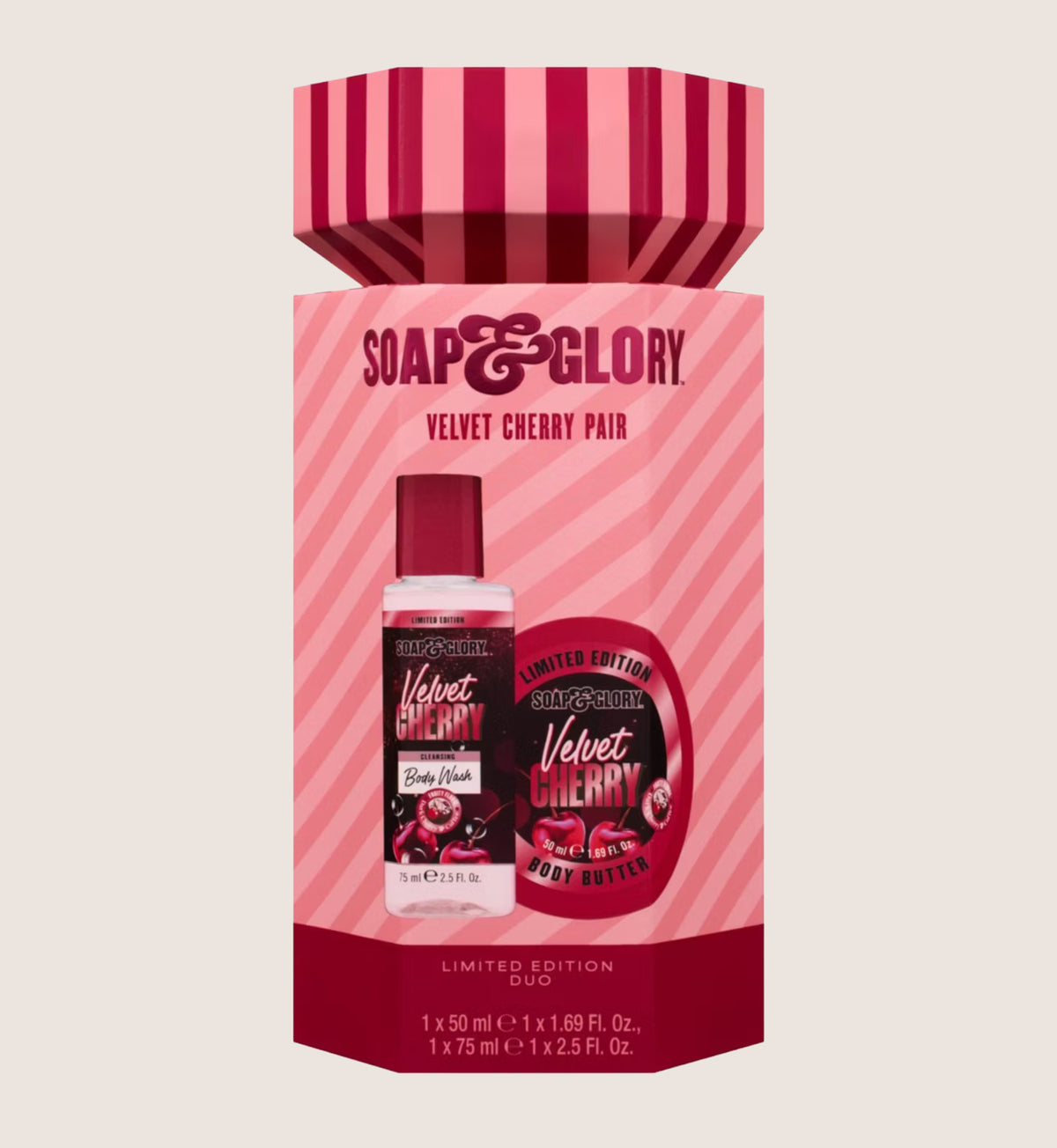 Soap & Glory Velvet Cherry Duo Bath & Body Gift Set For Her