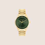 Calvin Klein Men's Iconic Watch Gold Bracelet Green Dial 25200229