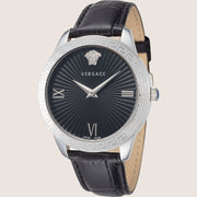 Versace Ladies Greca Signature Watch Black Dial Silver Case Roman Numeral VEVC00821