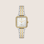 Fossil Women's Colleen Two-Tone Square Crystal Bracelet Analogue Watch BQ3908
