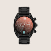 Diesel Mens Overflow Chronograph Multicolour Dial Black IP Steel Bracelet Watch DZ4316