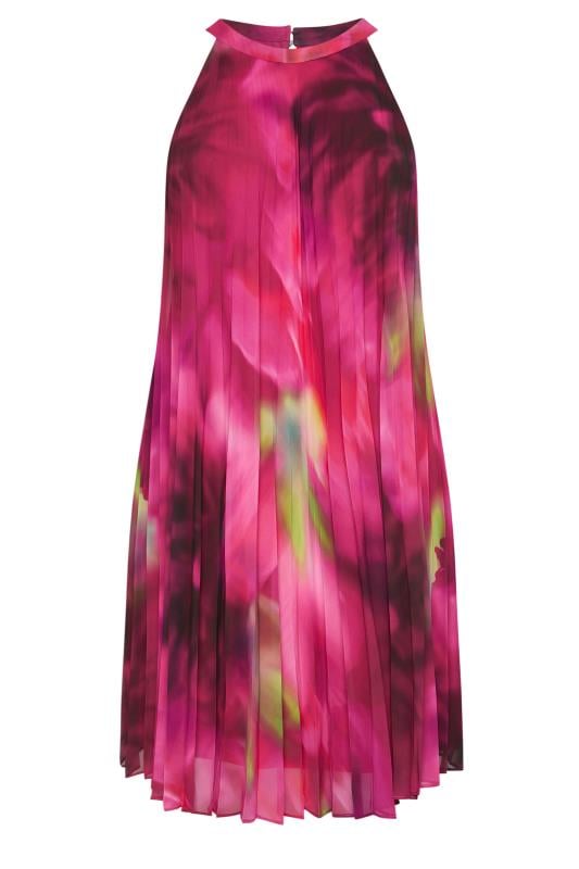 YOURS LONDON Curve Pink Floral Print Halter Neck Dress