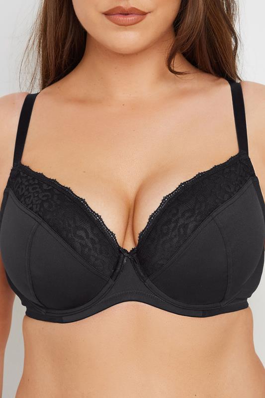 YOURS 3 PACK Curve Black & Pink Animal Mesh Underwired Bras