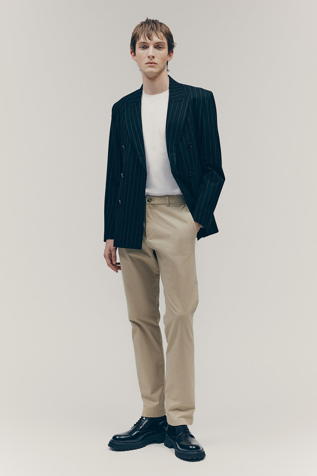 SLIM FIT COTTON CHINOS - Beige