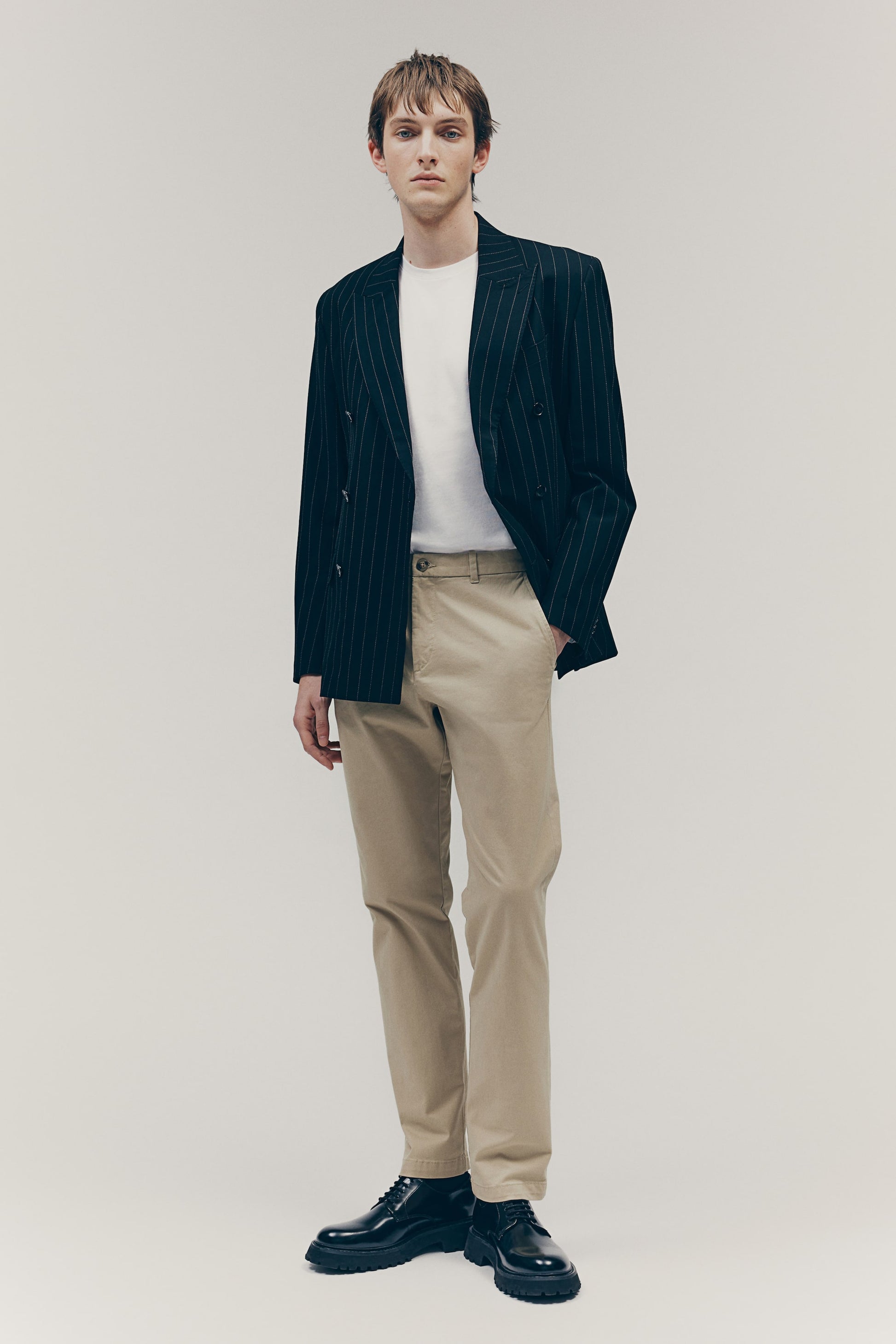 SLIM FIT COTTON CHINOS - Beige