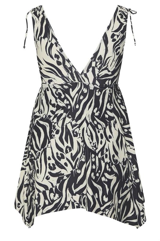 YOURS Curve Black Abstract Print Tie Shoulder Swimdress
