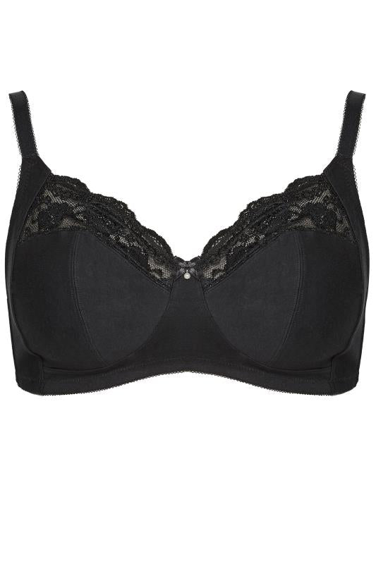 YOURS 2 PACK Black & White Non-Padded Non-Wired Full Cup Bras
