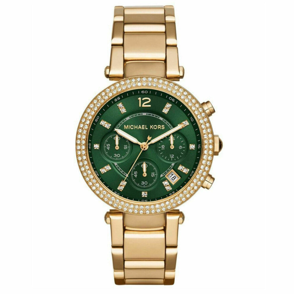 Parker Ladies Watch MK6263ÂChronograph Green DialÂGold Tone Strap