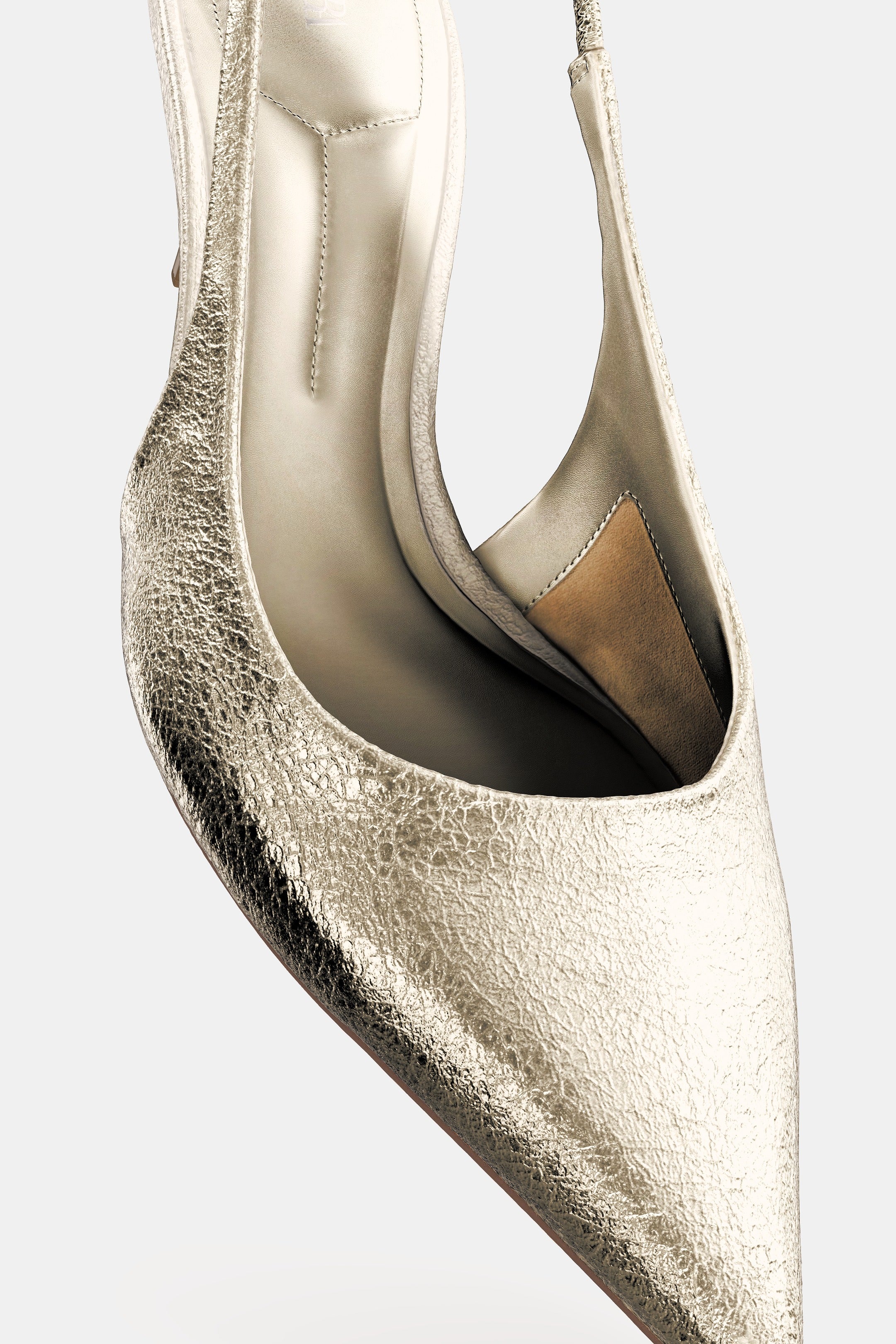 Metallic-Effect Slingback Heel