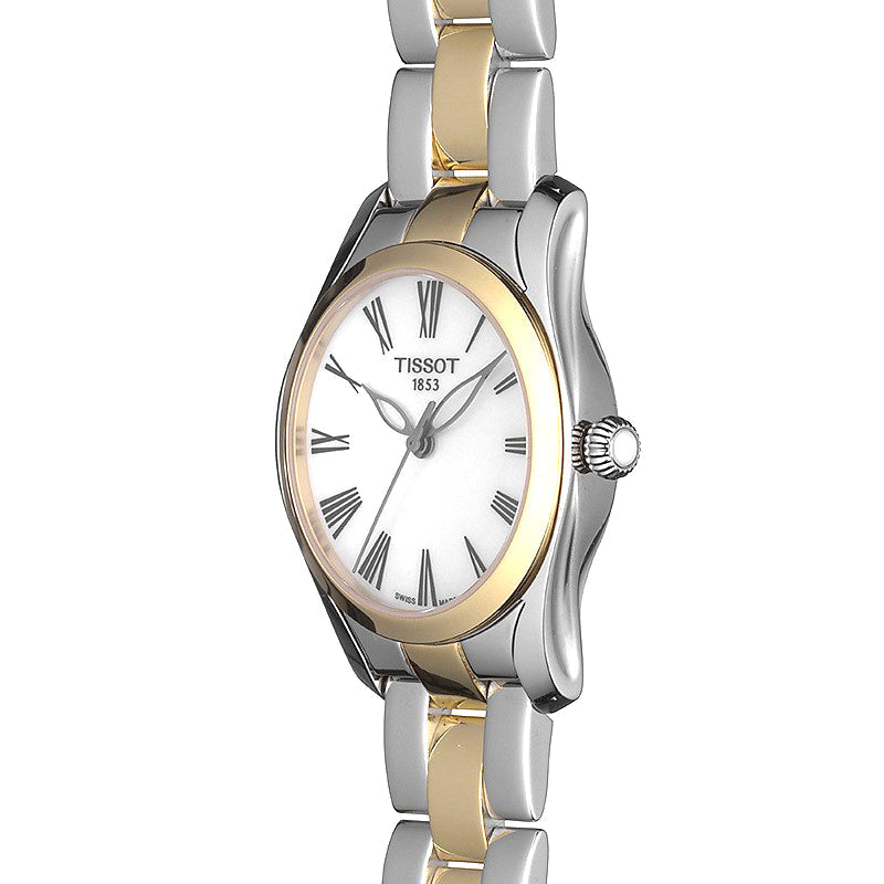T Wave Quartz Mother of Pearl Dial Two Tone Steel Strap Watch for Women - T112.210.22.113.00